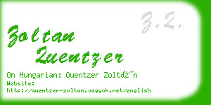 zoltan quentzer business card